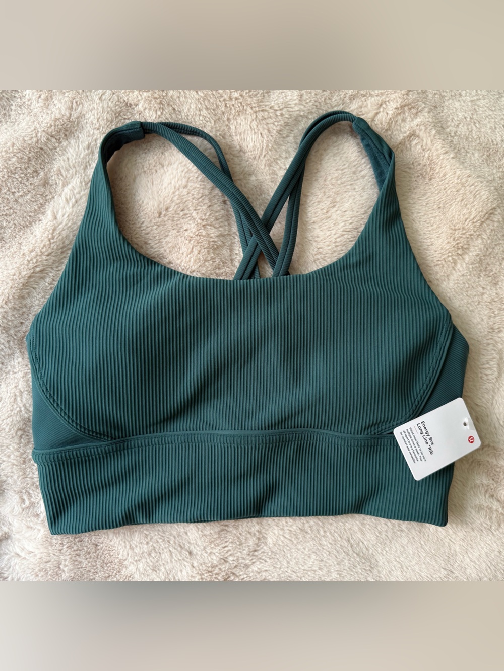 NWT Lululemon Energy Bra Longline *Rib B/C Green Jasper Size 8